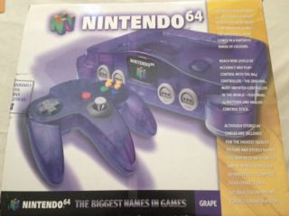 The picture of the Nintendo 64 Colour - Grape - The Biggest Names in Games (Australia) bundle