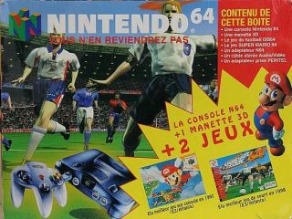 The picture of the Nintendo 64 Pack ISS 64 avec Super Mario 64 (France) bundle
