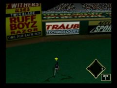 La balle a été frappée, aux voltigeurs à la récupérer (All-Star Baseball 2000)