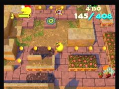 Ces pads verts permettent de sauter (Ms. Pac-Man Maze Madness)
