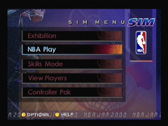 Le menu simulation (NBA Jam 2000)