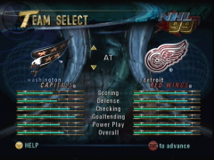 Le choix des équipes (NHL '99)
