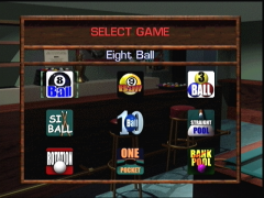 Les différents types de jeu. (Virtual Pool 64)