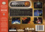 Scan de la face arrière de la boite de Asteroids Hyper 64