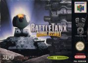 Scan of front side of box of Battletanx: Global Assault