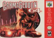 Scan of front side of box of Carmageddon 64