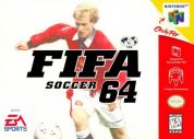 Scan of front side of box of FIFA Soccer 64
