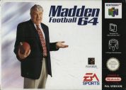 Scan of front side of box of Madden Football 64