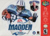 Scan of front side of box of Madden NFL 2001