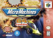 Scan of front side of box of Micro Machines 64 Turbo