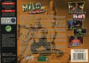 Scan de la face arrière de la boite de Milo's Astro Lanes
