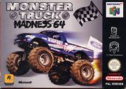 Scan of front side of box of Monster Truck Madness 64