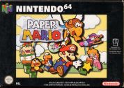 Scan of front side of box of Paper Mario