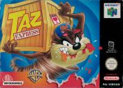 Scan of front side of box of Taz Express