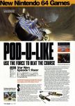 Scan of the review of Star Wars: Episode I: Racer published in the magazine Arcade 08, page 1