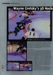 Scan of the review of Wayne Gretzky's 3D Hockey published in the magazine Hyper 48, page 1