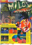 Scan du test de Milo's Astro Lanes paru dans le magazine Le Magazine Officiel Nintendo 19, page 1