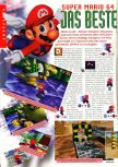 Scan of the review of Super Mario 64 published in the magazine Man!ac 34, page 1