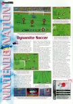 Scan of the review of J-League Dynamite Soccer 64 published in the magazine Man!ac 49, page 1