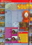 Scan of the review of South Park published in the magazine Consoles + 085, page 1