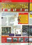 Scan of the review of Shadowgate 64: Trial of the Four Towers published in the magazine Consoles + 092, page 1