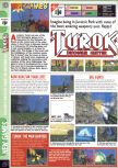 Scan of the preview of Turok: Dinosaur Hunter published in the magazine Computer and Video Games 183, page 1
