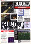 Scan of the preview of Premier Manager 64 published in the magazine Computer and Video Games 212, page 1