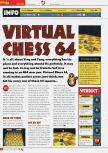 Scan of the review of Virtual Chess 64 published in the magazine Total 64 19, page 1