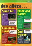Scan of the preview of Blade & Barrel published in the magazine Consoles + 061, page 1