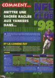 Scan of the walkthrough of NFL Quarterback Club '98 published in the magazine X64 HS02, page 1