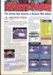 Scan of the review of Wayne Gretzky's 3D Hockey published in the magazine GamePro 100, page 1