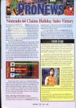 Scan de l'article Nintendo 64 claims holiday sales victory paru dans le magazine GamePro 103, page 1
