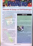 Scan of the article Nintendo 64 jumps on $149 bandwagon! published in the magazine GamePro 105, page 1