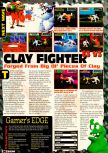 Scan of the preview of ClayFighter 63 1/3 published in the magazine Electronic Gaming Monthly 096, page 1