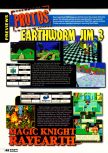 Scan de la preview de Earthworm Jim 3D paru dans le magazine Electronic Gaming Monthly 099, page 1