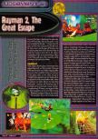 Scan of the review of Rayman 2: The Great Escape published in the magazine Q64 6, page 1