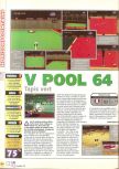 Scan of the review of Virtual Pool 64 published in the magazine X64 15, page 1