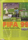 Scan of the review of FIFA 99 published in the magazine X64 15, page 1