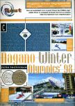 Scan of the review of Nagano Winter Olympics 98 published in the magazine Joypad 072, page 1