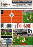 Scan of the review of Madden Football 64 published in the magazine Joypad 072, page 1