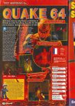 Scan du test de Quake paru dans le magazine Consoles + 076, page 1