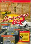 Scan of the review of Automobili Lamborghini published in the magazine Consoles + 070, page 1