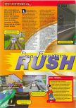 Scan of the review of San Francisco Rush published in the magazine Consoles + 070, page 1