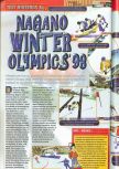 Scan of the review of Nagano Winter Olympics 98 published in the magazine Consoles + 073, page 1