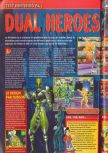 Scan of the review of Dual Heroes published in the magazine Consoles + 073, page 1