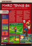 Scan of the preview of Mario Tennis published in the magazine Consoles + 101, page 1