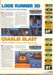 Scan of the review of Lode Runner 3D published in the magazine X64 18, page 1
