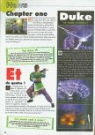 Scan of the preview of Duke Nukem Zero Hour published in the magazine Consoles News 30, page 1