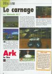 Scan of the preview of Carmageddon 64 published in the magazine Consoles News 30, page 1