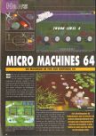 Scan of the preview of Micro Machines 64 Turbo published in the magazine Consoles News 30, page 1